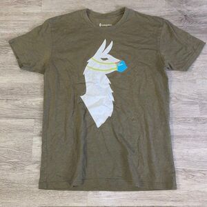 Cotopaxi Men's Medium Olive Green Llama Do Good Face Mask T Shirt